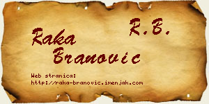 Raka Branović vizit kartica